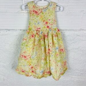 POLLY FINDERS floral spring cotton yellow & pink dress Size 4T